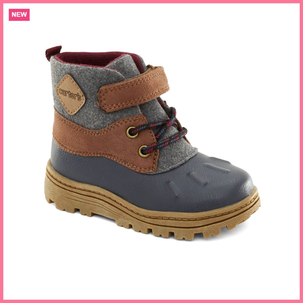 Unisex Child Boots With Hook-And-Loop Closure, Wool Fabric